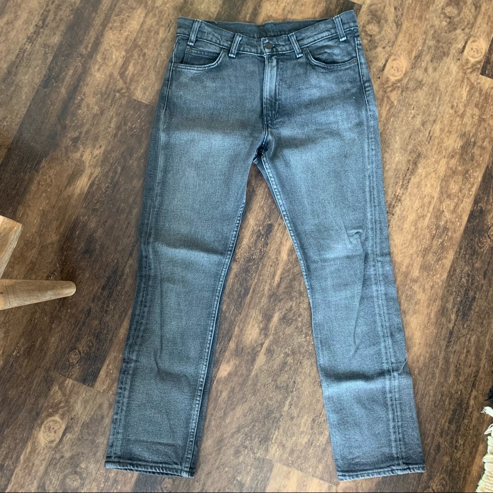 Levi high rise cropped grey denim